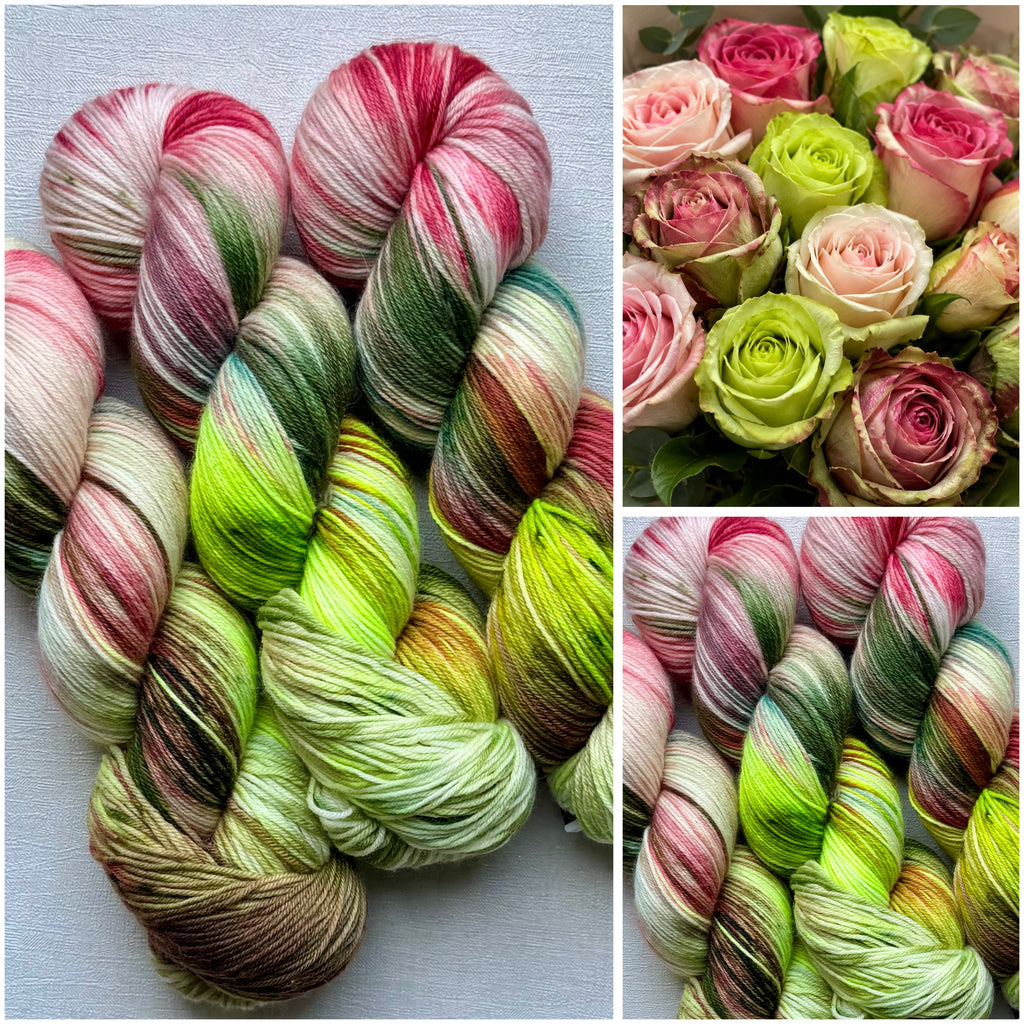 Handgefärbte Wolle, 100g, Sockenwolle, Merinowolle, 4-fach. hand-dyed sock yarn
