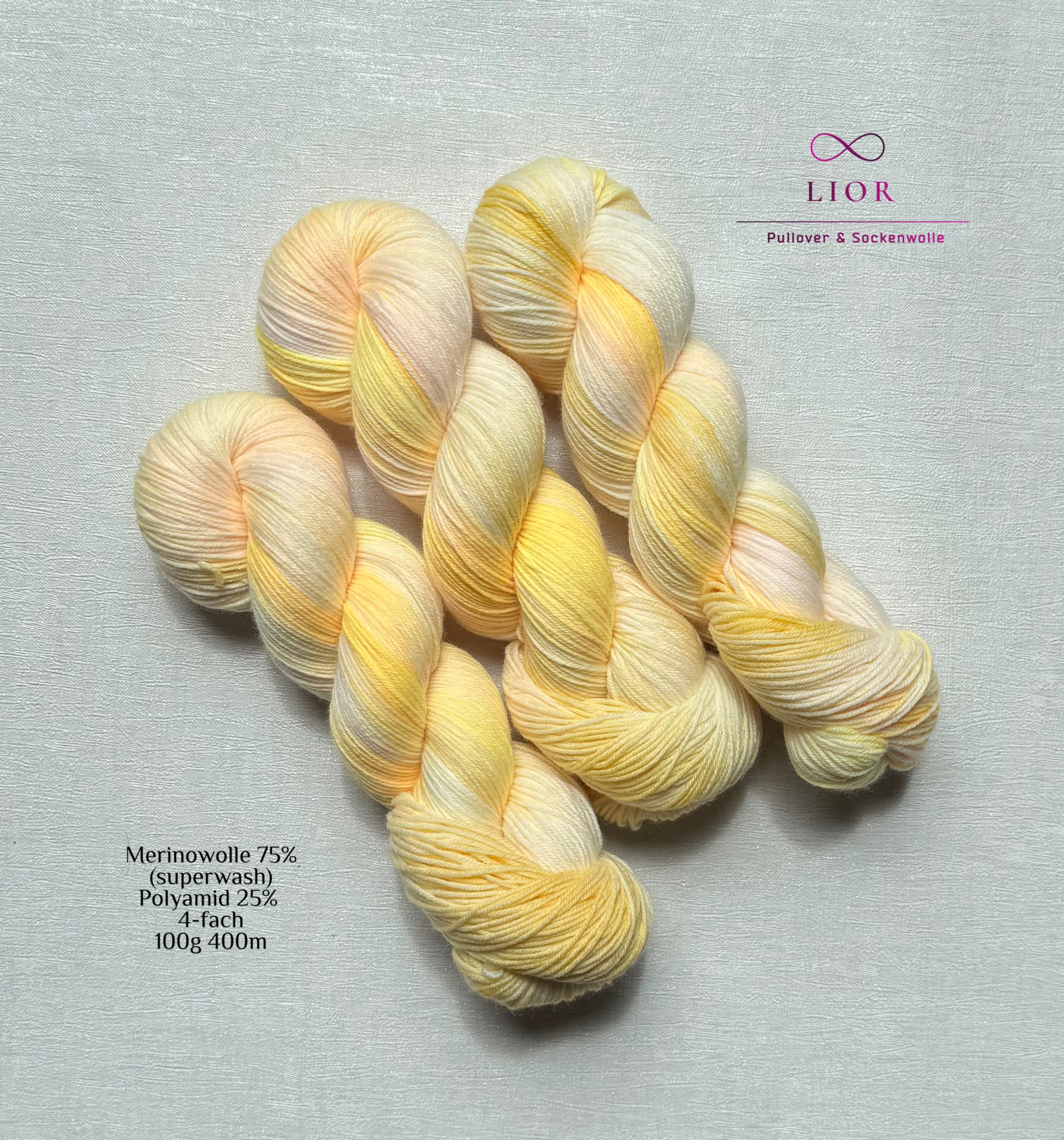 Handgefärbte Wolle, 100g, Sockenwolle, Merinowolle, 4-fach. hand-dyed sock yarn