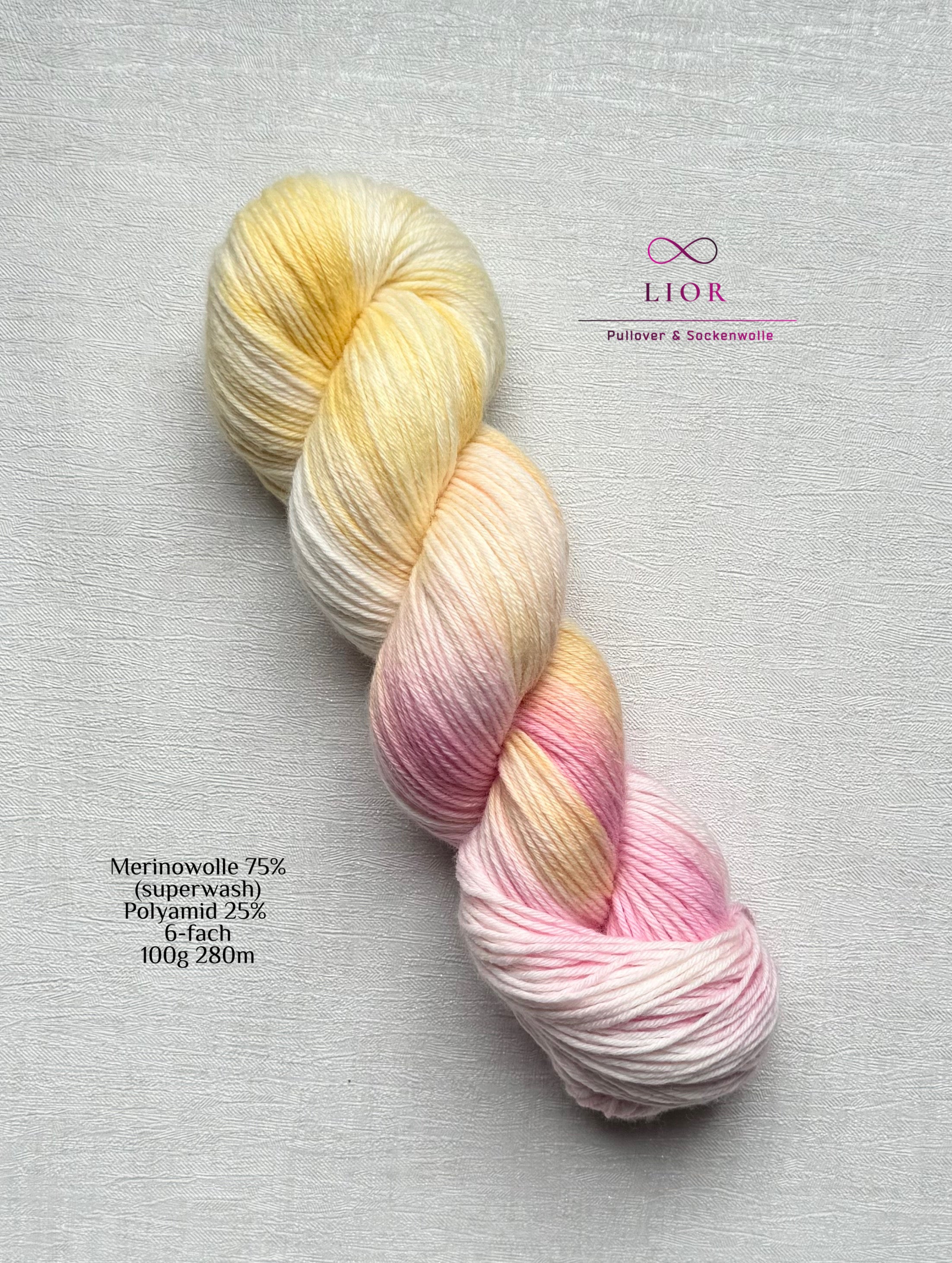 Handgefärbte Wolle, 100g, Sockenwolle, Merinowolle, 6-fach. hand-dyed sock yarn