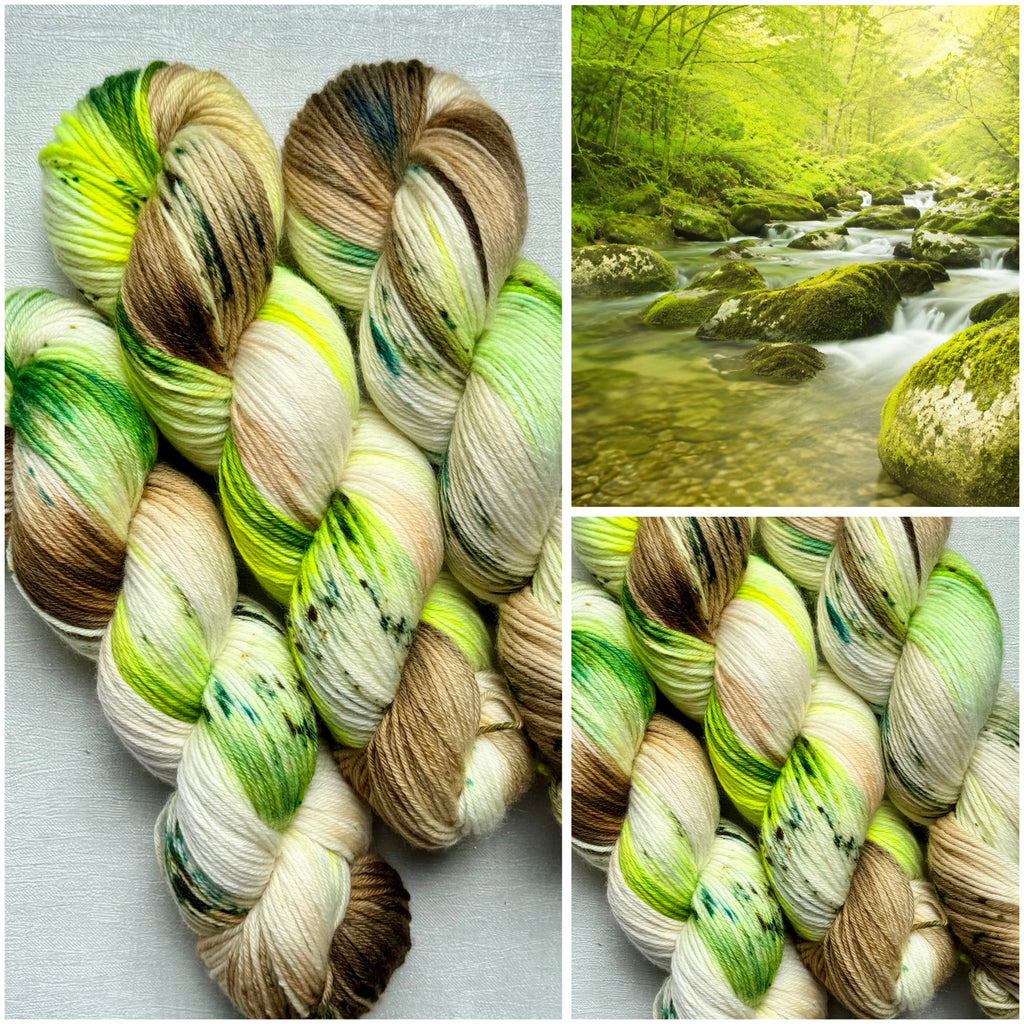 Handgefärbte Wolle, 100g, Sockenwolle, Merinowolle, 6-fach. hand-dyed sock yarn