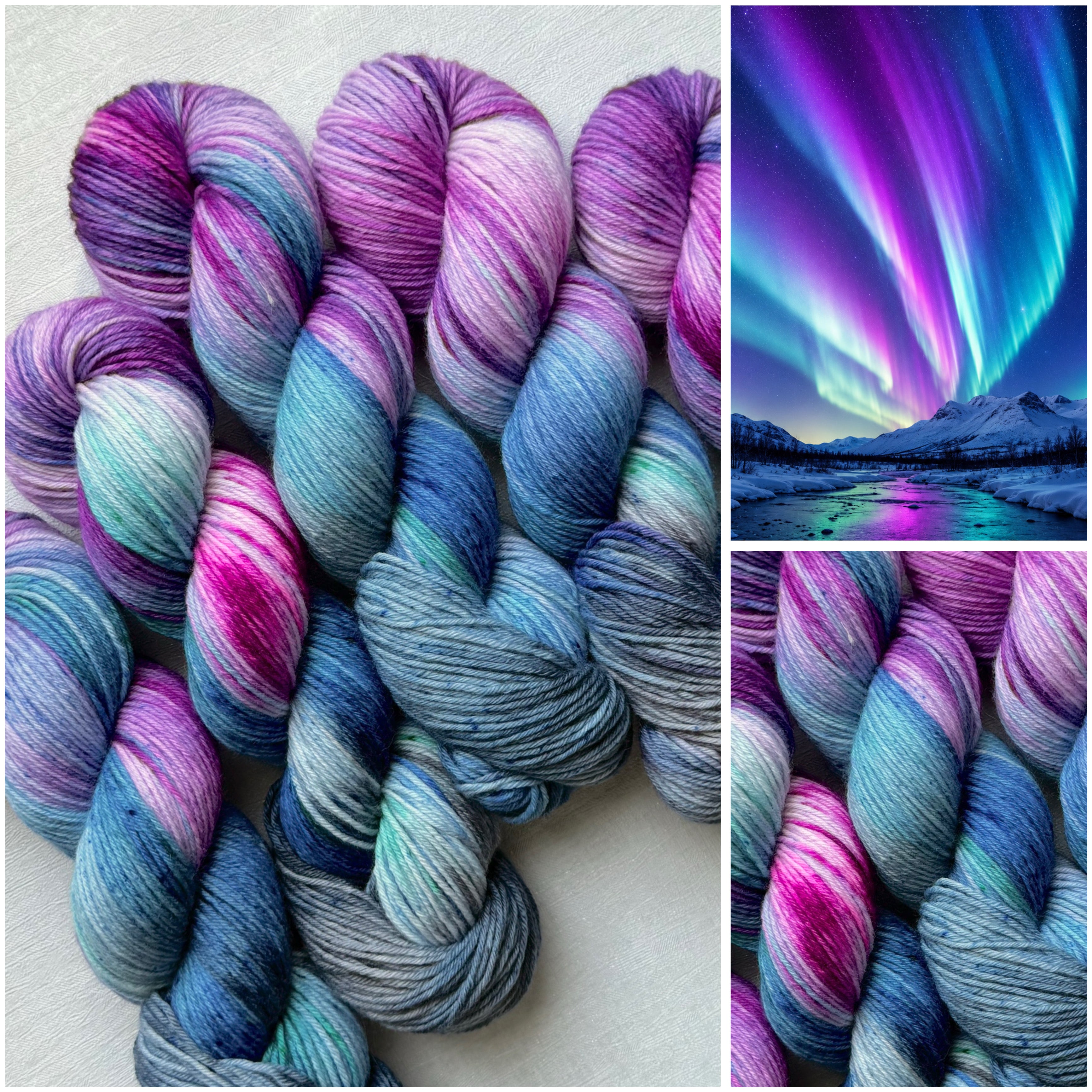 Handgefärbte Wolle, 100g, Sockenwolle, Merinowolle, 6-fach. hand-dyed sock yarn