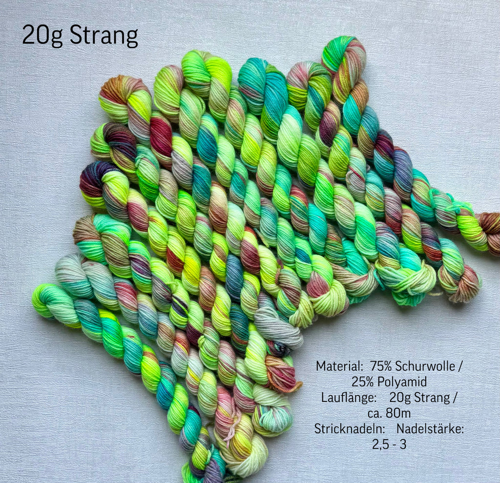 Handgefärbteц Wolle, Sockenwolle, Merinowolle, 4-fach. hand-dyed sock yarn