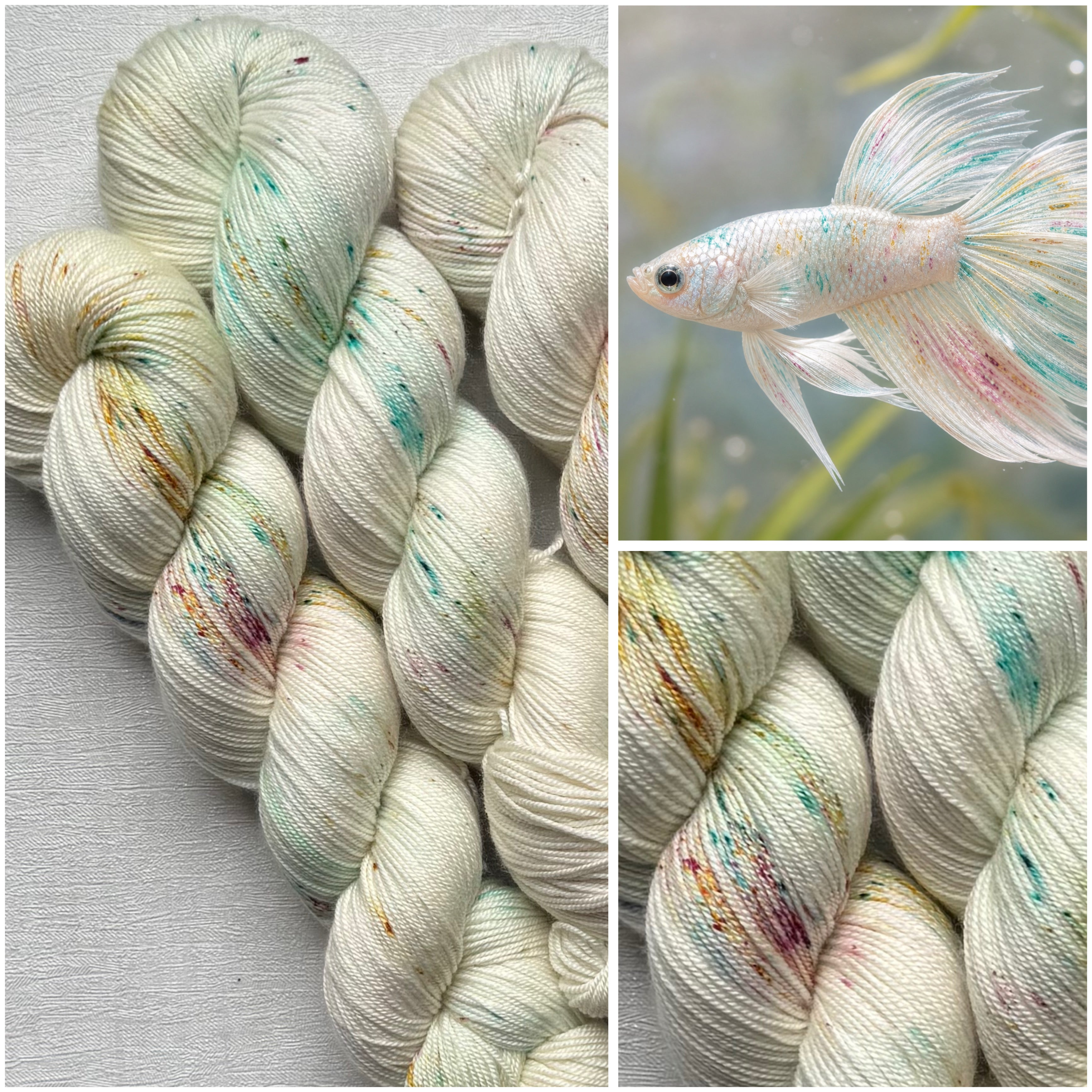 Caschmere, Handgefärbte Wolle, 100g, Merinowolle.
