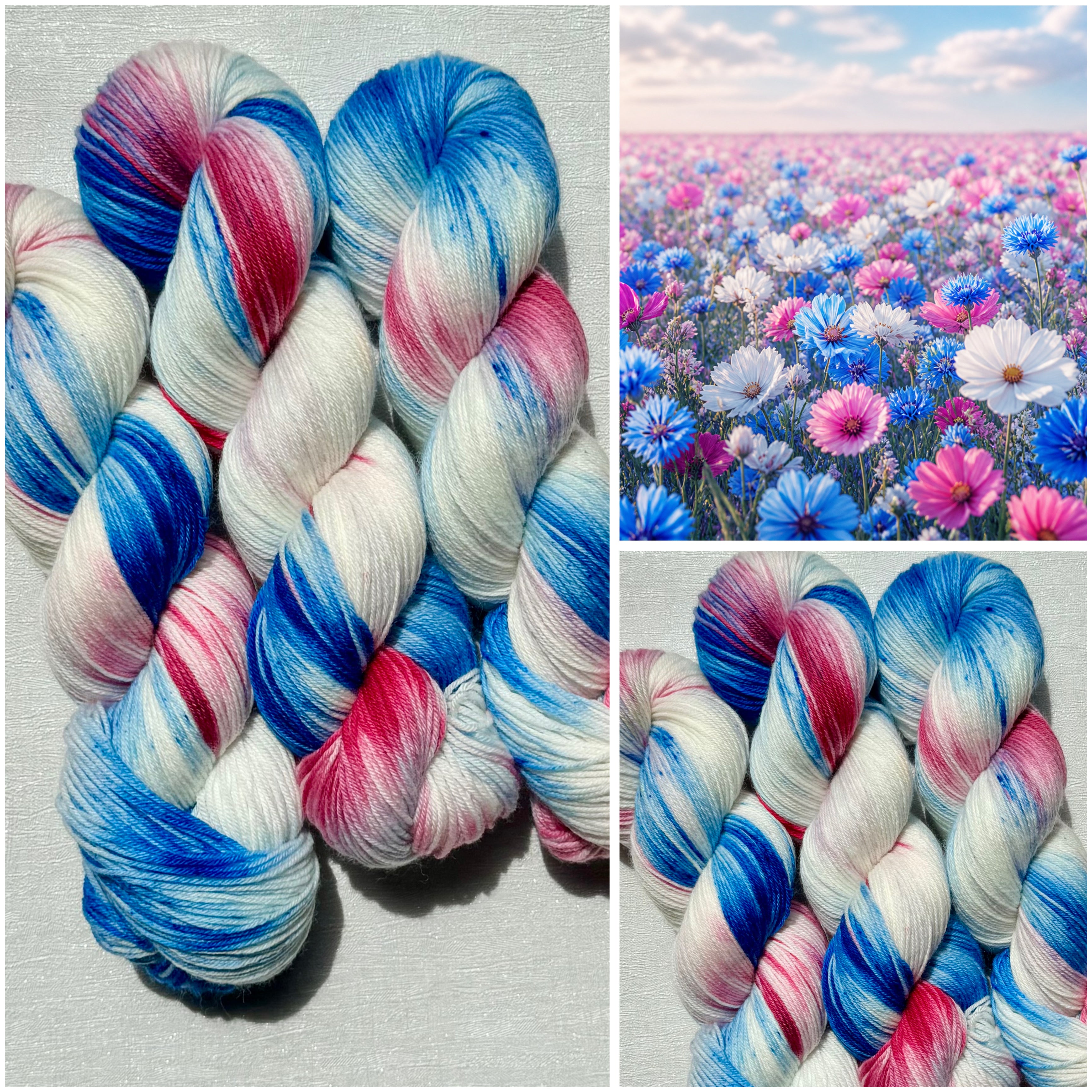 Handgefärbte Wolle, 100g, Sockenwolle, Merinowolle, 4-fach. hand-dyed sock yarn
