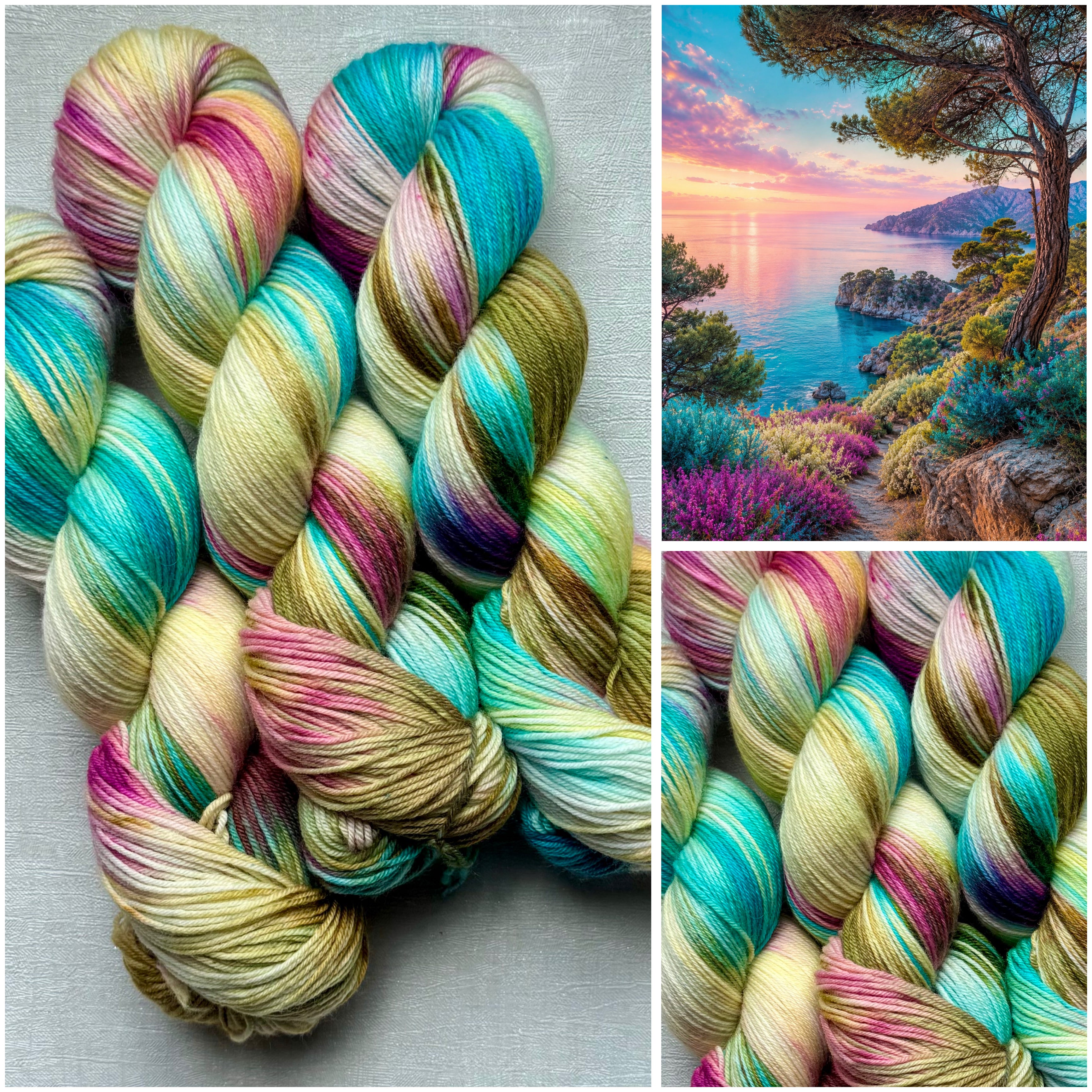 Handgefärbte Wolle, 100g, Sockenwolle, Merinowolle, 4-fach. hand-dyed sock yarn