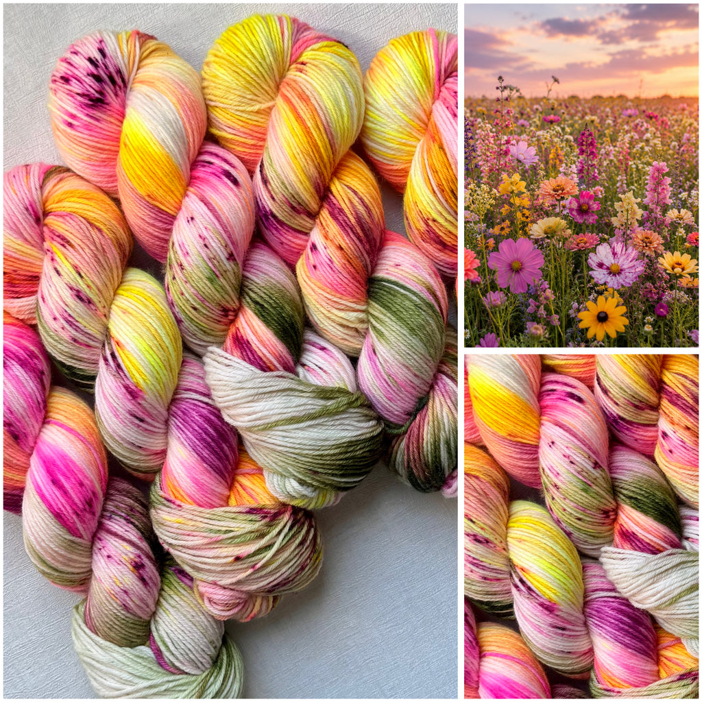 Handgefärbte Wolle, 100g, Sockenwolle, Merinowolle, 6-fach. hand-dyed sock yarn