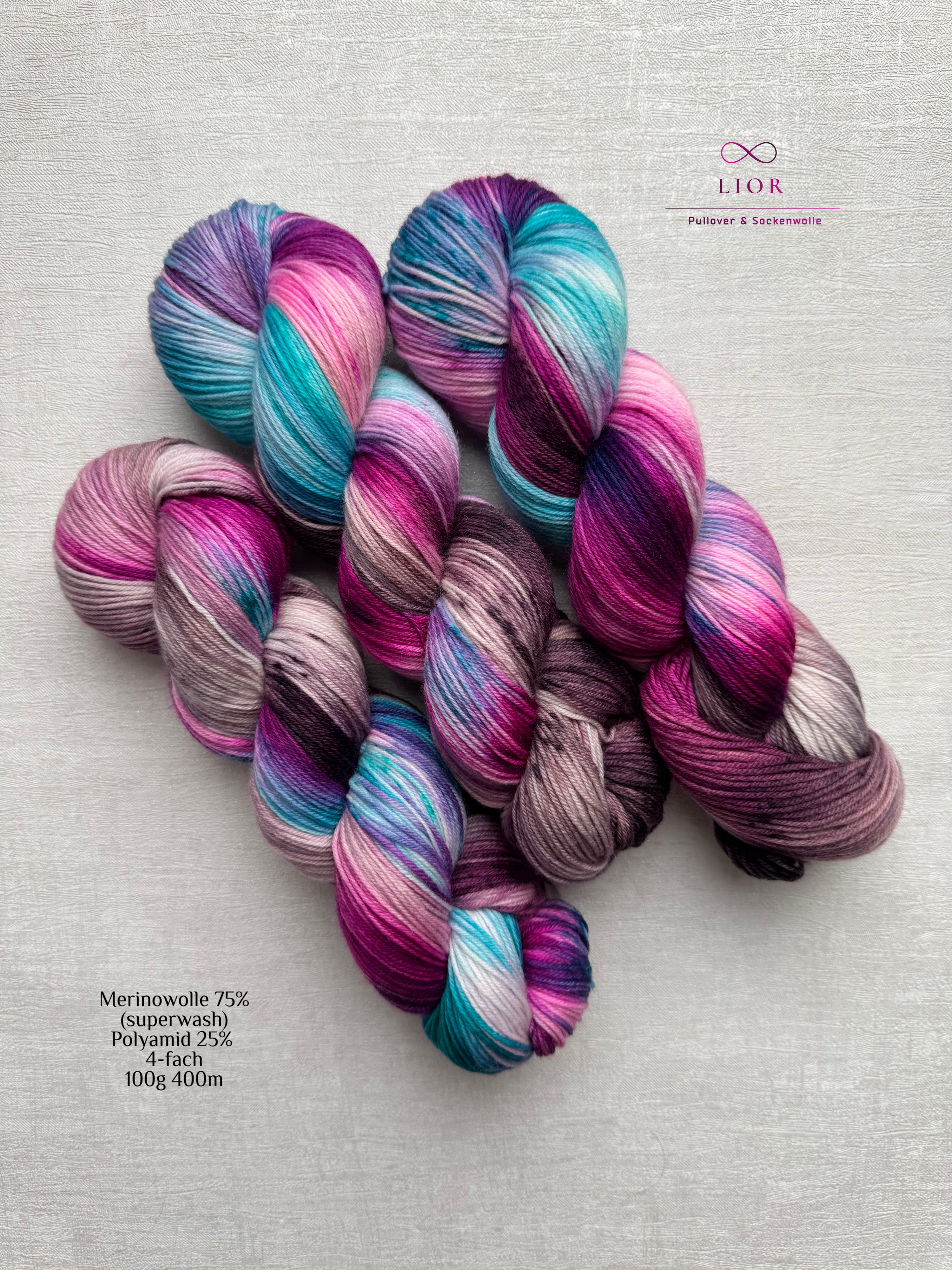 LIOR Merinowolle handgefärbt