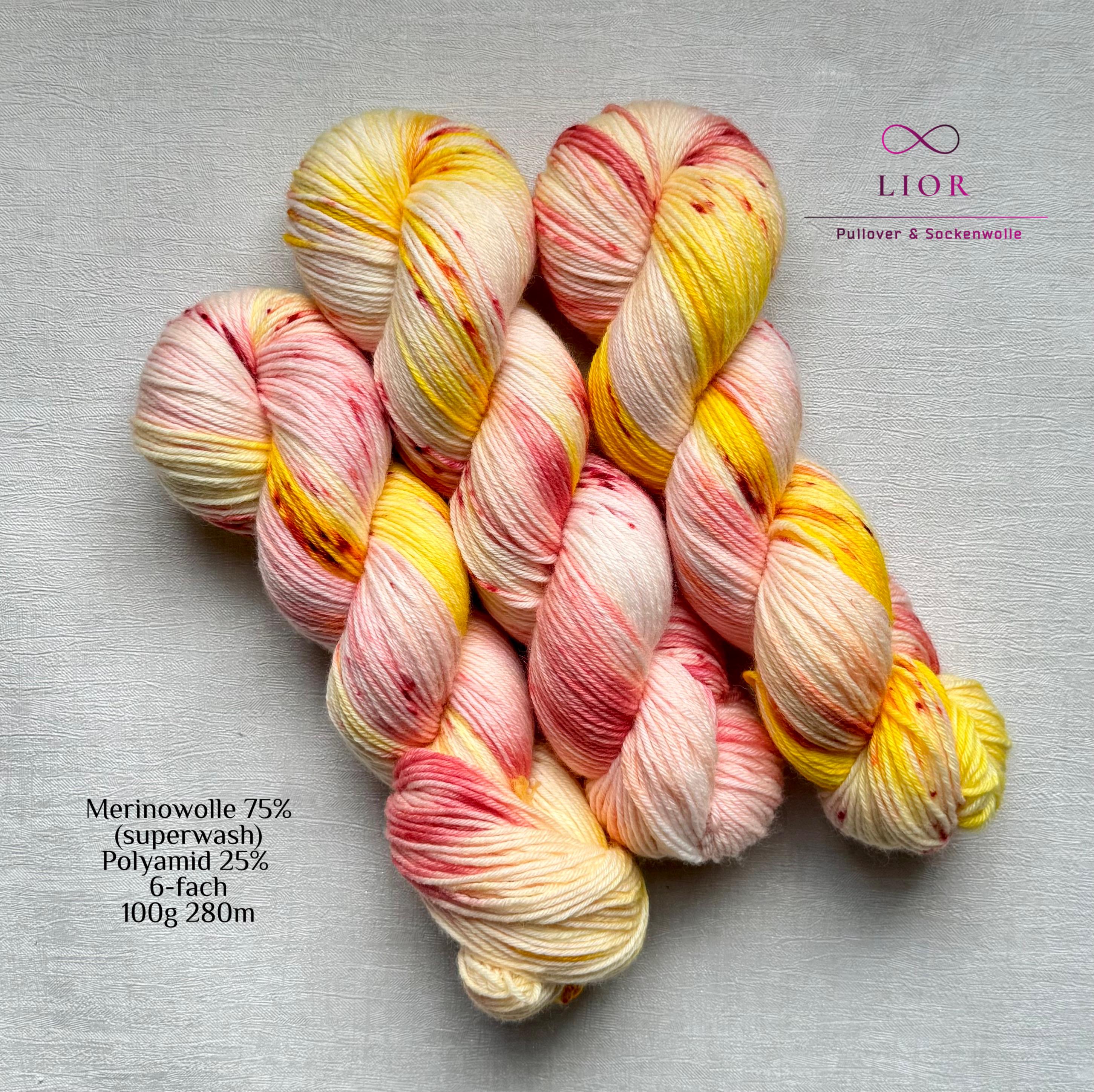 Handgefärbte Merino Sockenwolle 100g, 6-fach | Hand Dyed Merino Sock Yarn | Fingering Weight Yarn
