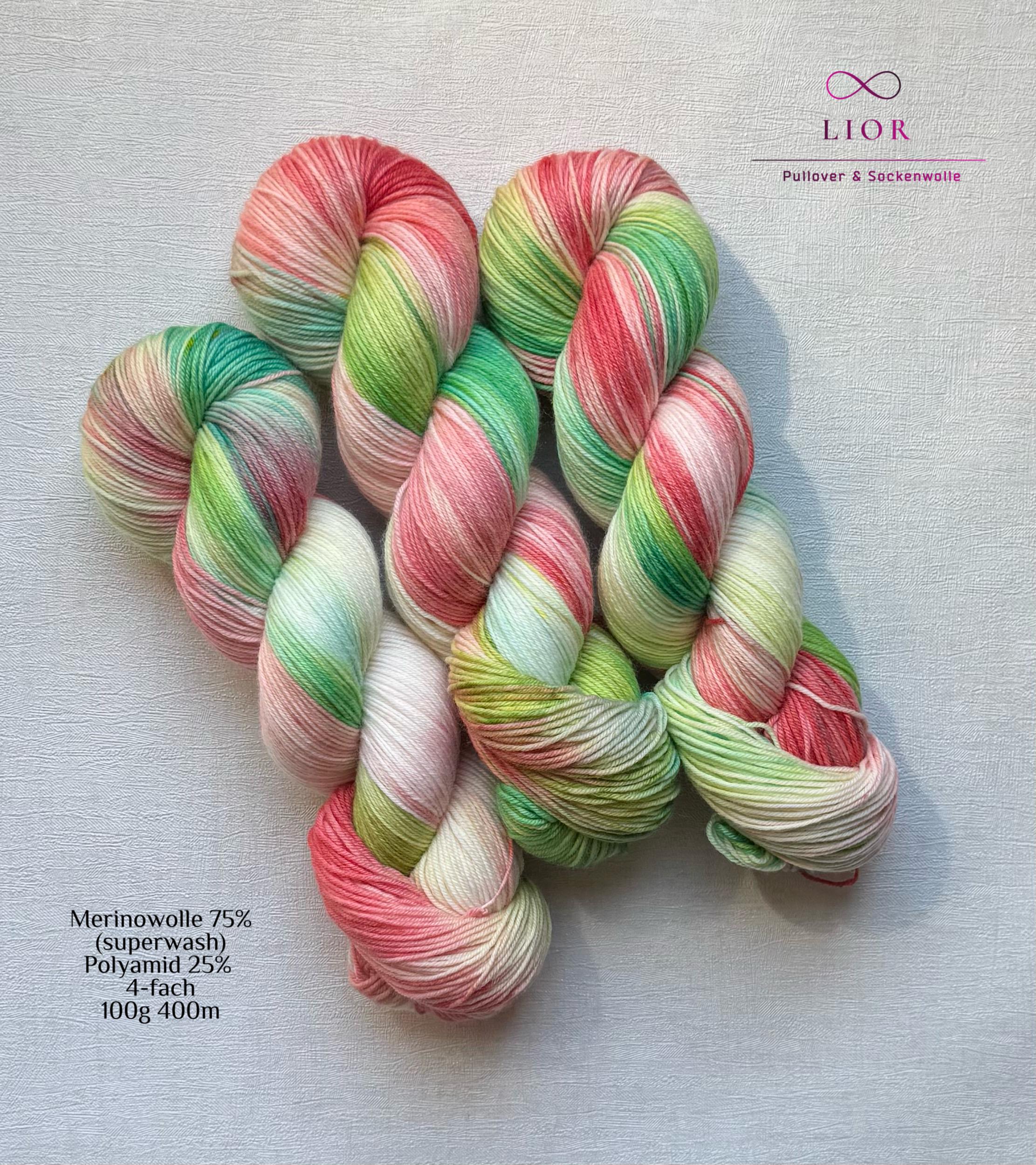 Handgefärbte Merino Sockenwolle 100g, 4-fach | Hand Dyed Merino Sock Yarn | Fingering Weight Yarn