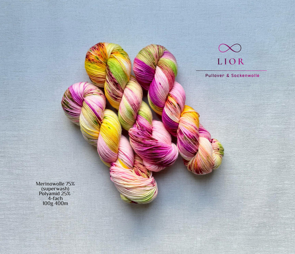 Handgefärbte Merino Sockenwolle 100g, 4-fach | Hand Dyed Merino Sock Yarn | Fingering Weight Yarn