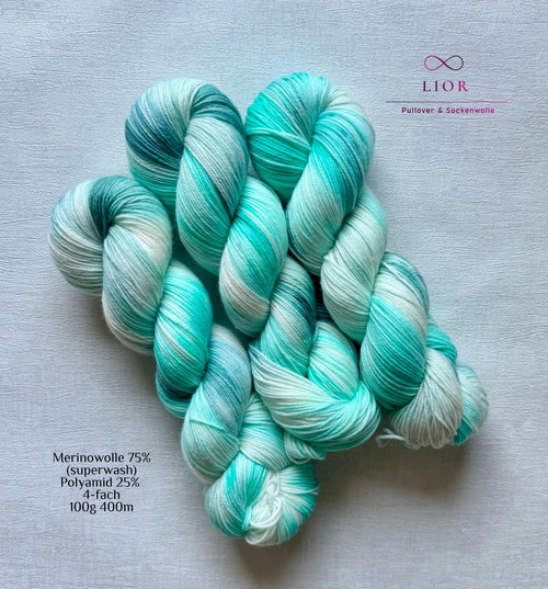 Handgefärbte Merino Sockenwolle 100g, 4-fach | Hand Dyed Merino Sock Yarn | Fingering Weight Yarn