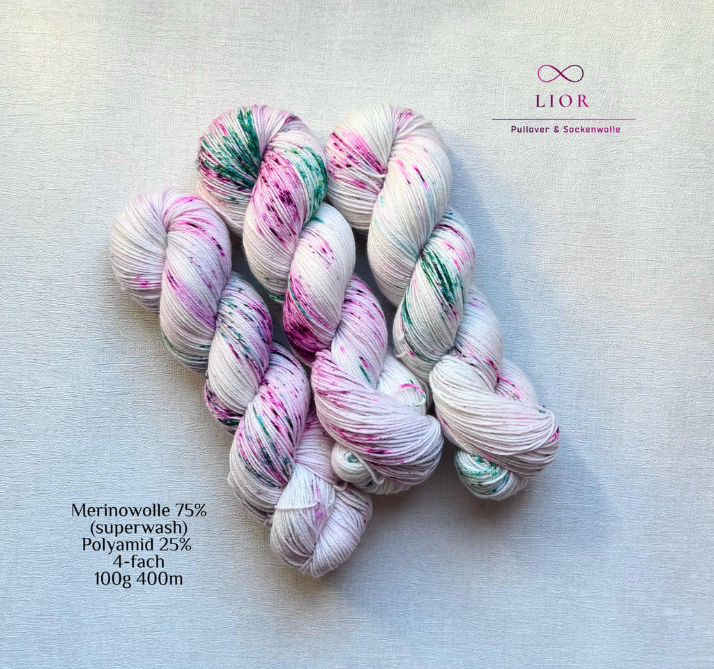 Handgefärbte Merino Sockenwolle 100g, 4-fach | Hand Dyed Merino Sock Yarn | Fingering Weight Yarn