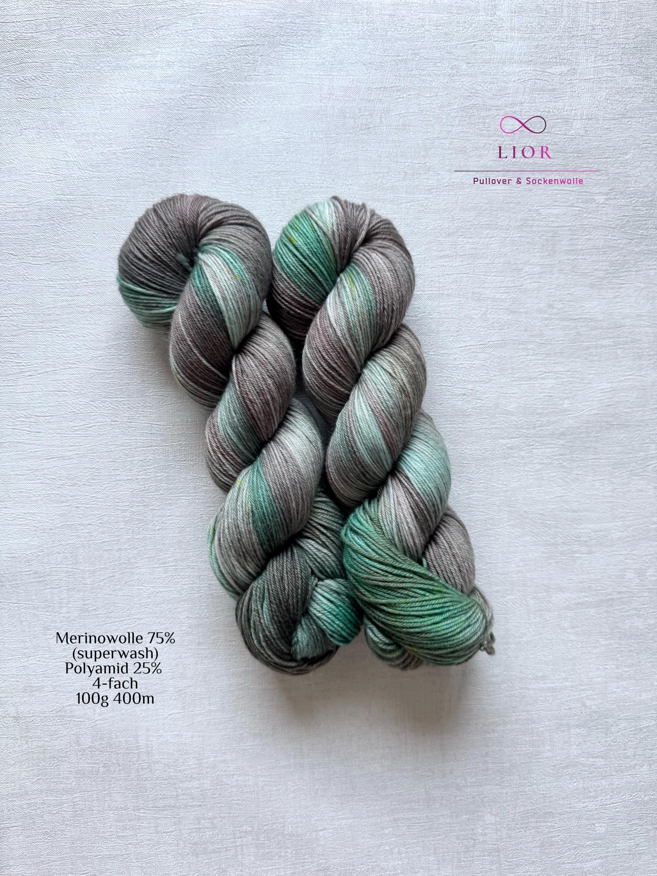 Handgefärbte Merino Sockenwolle 100g, 4-fach | Hand Dyed Merino Sock Yarn | Fingering Weight Yarn
