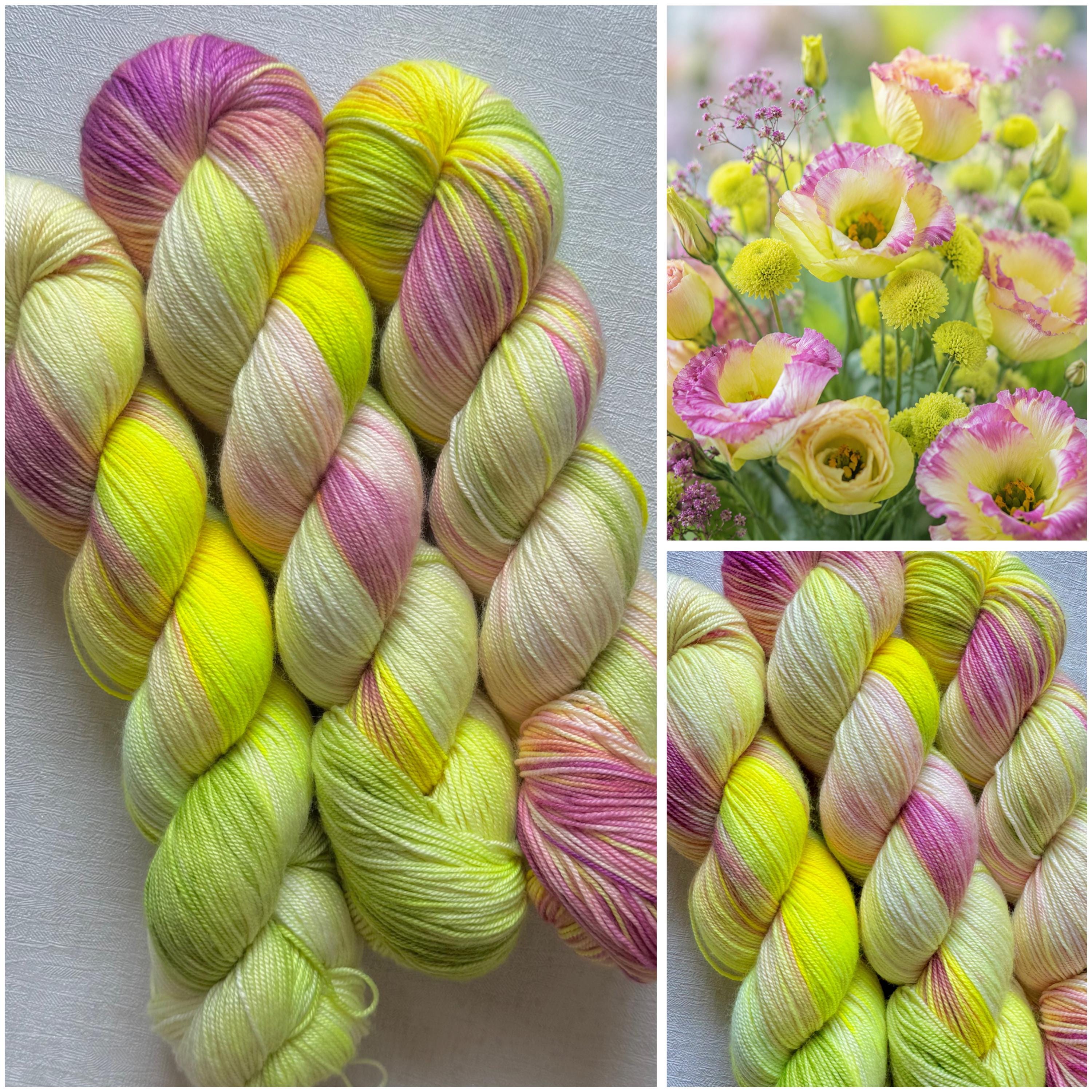 Handgefärbte Wolle Merino Seide Kaschmir 100g