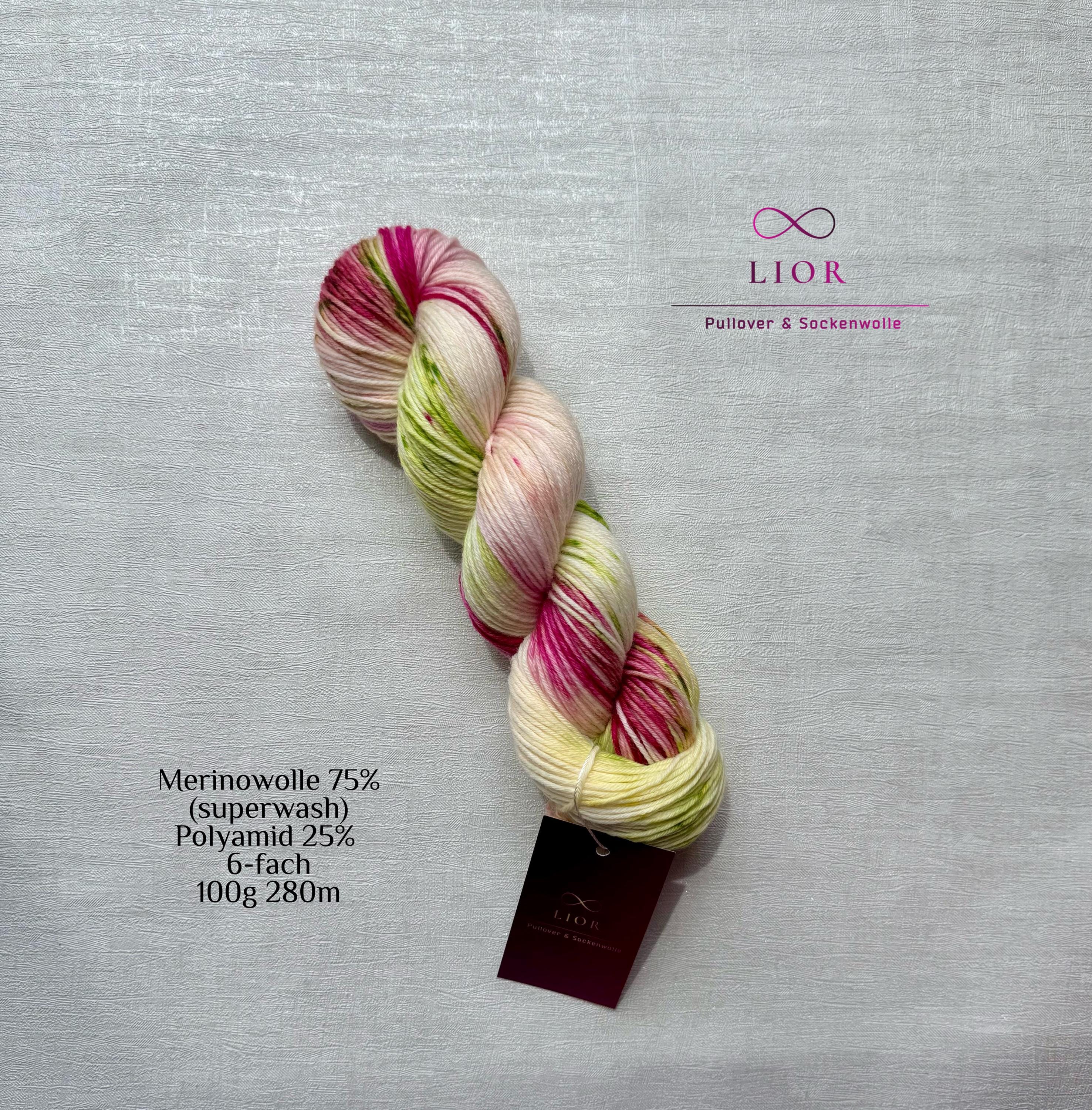 Handgefärbte Merino Sockenwolle 100g, 6-fach | Hand Dyed Merino Sock Yarn | Fingering Weight Yarn